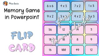 FREE TEMPLATE  Memory Game in Powerpoint  Flip Card [upl. by Myer]