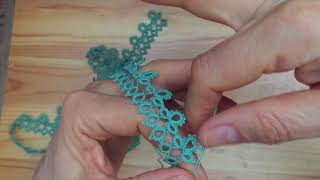 Tatting  Working with One Shuttle Adding New Thread [upl. by Mazman145]