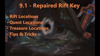 WoW 91  Repaired Rift Key Korthia  Rift Quests amp Treasure Locations Quick Rep gains [upl. by Ahsiret298]