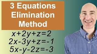 Solving Systems of 3 Equations Elimination [upl. by Ellimaj]