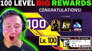 FREE FIRE LEVEL UP 100 REWARD 😯 Special Gift Send Me Garena Last Game 🤡 [upl. by Keyte]