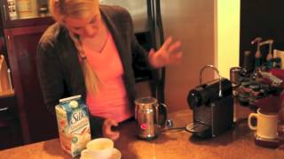 Nespresso Aeroccino Plus Frother Review Frothing Almond Milk [upl. by Mossberg]