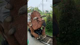 NAIK KERETA DINOSAURUS TRICERATOP BARENG ADEK KAKA [upl. by Neille]